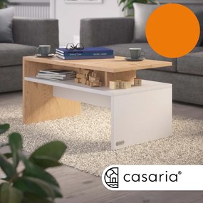 Casaria Konferenčný stolík SACRAMENTO, 95x55x50cm, biela/hnedá