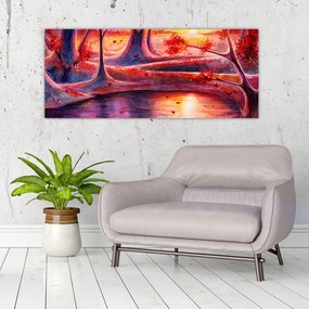 Obraz čarovného lesa (120x50 cm)