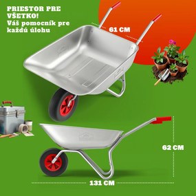 Fúrik LARRY pozinkovaný, max. kapacita 80l/100kg, strieborná/čierna Gardebruk