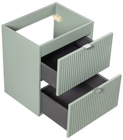 Závěsná skříňka Line Reed Green s deskou 50 cm zelená/dub evoke