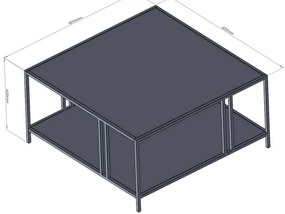 Konferenčný stolík Uranus Black s tmavým sklom