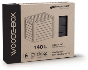 Záhradný box WOODEBOX 140 l - tmavohnedá 58,5 cm PRMBWL140-440U