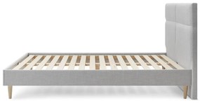 Svetlosivá čalúnená dvojlôžková posteľ s roštom 160x200 cm Elyna – Bobochic Paris