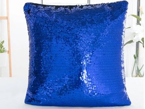 XPOSE® Magická obliečka na vankúš - modrá/strieborná 40x40 cm