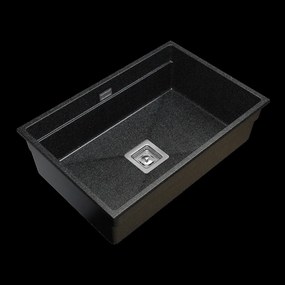 Gamma Decor 7050, 1-komorový granitový drez 700x470x220 mm, čierna so zlatými bodkami, GMA-ZLE000108