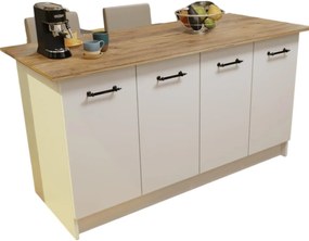 Kuchynský ostrovček VERRI, biela/pine