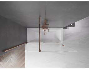 Mexen Velar, 2-krídlová posuvná vaňová zástena 160 x 150 cm, 8mm číre sklo, ružové zlato, 896-160-000-01-60