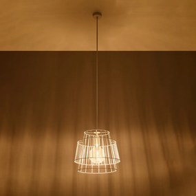 Závesné svietidlo Gate, 1x biele drôtené tienidlo