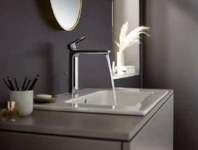 Hansgrohe Vernis Blend, vysoká umývadlová batéria 190 s kovovou odtokovou súpravou s tiahlom, EcoSmart, chrómová, HAN-71581000