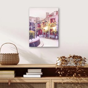 Garthen 74512 Nástenná maľba reštaurácia v prístave, 32 LED, 30 x 40 cm