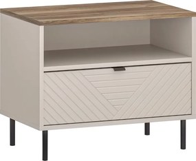 Nočný stolík, kašmír/dub castello, EYCO 1S