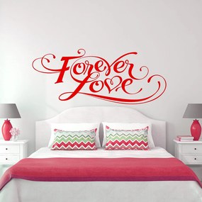 Veselá Stena Samolepka Forever love Farba: červená, Veľkosť: 40 x 18 cm