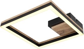 Stropné LED osvetlenie Beatrix 27 cm, kov/drevo%