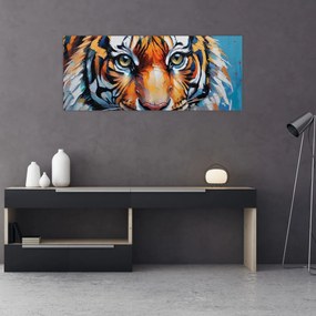 Obraz - Pohľad tigra, maľba (120x50 cm)