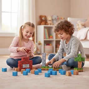 MULTISTORE Magnetické kocky - stavebnica 87 dielov, farebná súprava pre deti 3+