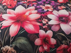 XPOSE® Bavlnené Renforcé obliečky KVETINOVÝ ZÁHON - fialové