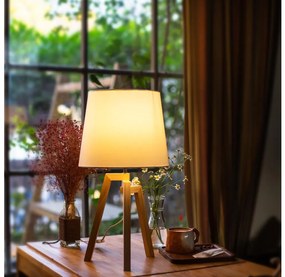 Aigostar - Drevená stolná lampa 1xE27/60W/230V borovica