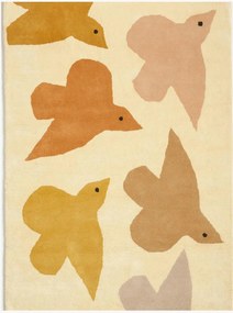 Ručne všívaný detský koberec Birds Ochre, rôzne veľkosti