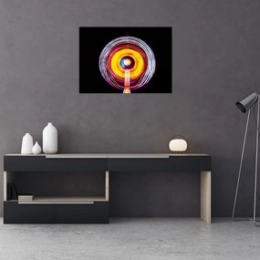 Sklenený obraz svetiel v kruhu (70x50 cm)