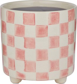 NEW DELFT Kvetináč šachovnica 13,5 cm - ružová