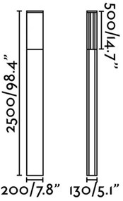 FARO 74444E - Vonkajšia lampa DATNA 2G11/36W/230V IP65