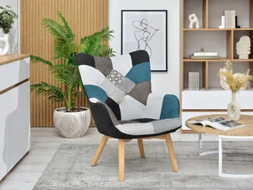 Kreslo Nutri (patchwork + buk). Akcia -18%. Vlastná spoľahlivá doprava až k Vám domov. 1110349