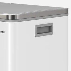 Odpadkový koš s víkem JORDAN 2x30 l bílý