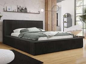 Manželská posteľ 160 cm Gretty S (čierna) (s roštom) (s úl. priestorom). Vlastná spoľahlivá doprava až k Vám domov. 1104237