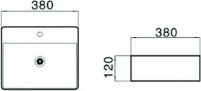 Mexen KIRA UMÝVADLO, 38x38 CM, BIELA, 21783800