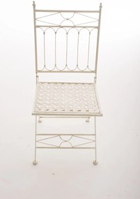 Kovová skladacia stolička Asina - Krémová antik