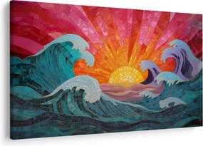 Obraz - Mozaika vĺn (90x60 cm)
