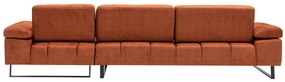 Rohová pohovka Mustang s pohyblivým operadlom 314 cm, pravá, oranžová