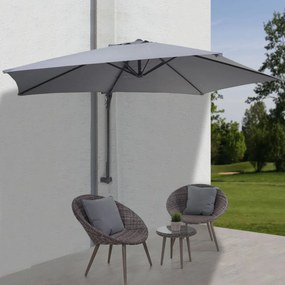 Nástenný slnečník Casoria 3 m polyester hliník/oceľ - sivá