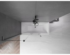 Mexen Velar L, 2-krídlová posuvná vaňová zástena 120 x 150 cm, 8mm číre sklo, brúsený grafit, 896-120-003-01-66