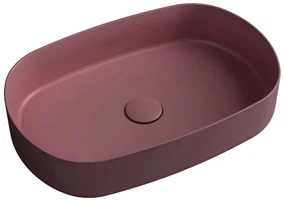 Sapho Sapho, INFINITY OVAL keramické umývadlo na dosku, 55x36 cm, matná Maroon Red, 10NF65055-2R