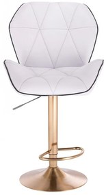 LuxuryForm DESIGN Barová stolička MILANO MAX na zlatom tanieri - biela