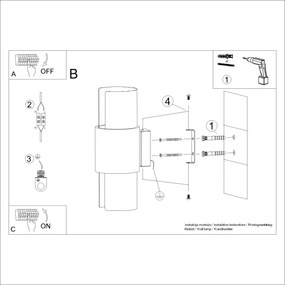 Sollux SL.1674 - Nástenné svietidlo FLASH 2xE27/15W/230V biela