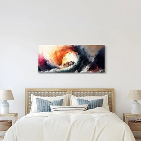 Obraz - Vo víre povodne, akvarel (120x50 cm)