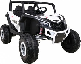Ramiz Elektrická bugina UTV-MX pre deti biela + pohon 4x4 + diaľkové ovládanie + LED a audio + úložný priestor + EVA + pomalý štart