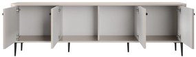 TV stolík Vespera 4D 187 cm - kašmírová / čierne nožičky