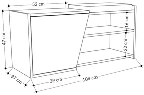 Skrinka na topánky FIONA 37x104 cm hnedá/antracit
