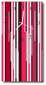 Nástenné hodiny vertikálne Umelecké pruhy farebných čiar 30x60 cm