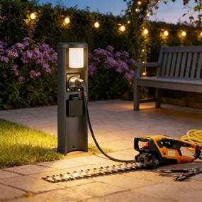 Brilagi - Vonkajšie svietidlo so 2 zásuvkami SCHUKO PILLAR 1xG9/11W/230V IP44 antracit