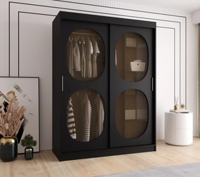 Šatníková skriňa 150 cm Boomer 2 (čierna). Akcia -21%. Vlastná spoľahlivá doprava až k Vám domov. 1126256