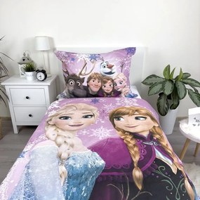 Jerry Fabrics Bavlnené obliečky 140x200 + 70x90 cm - Frozen "Purple 05"