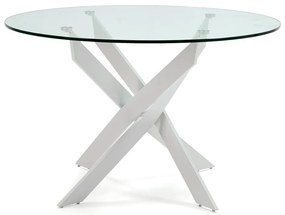 Okrúhly jedálenský stôl so sklenenou doskou 120x120 cm Ruth - Marckeric