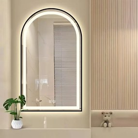 Dotykové zrkadlo s LED osvetlením DASH BLACK 60x100 cm čierne