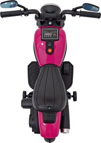 Ramiz Elektrická motorka Chopper FASTER pre deti ružová + FM rádio + audio panel + LED