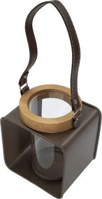 Lucerna Sklo 18 cm hnedá/číra