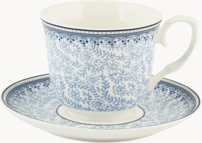 Porcelánové šálky na čaj's podšálkami Blue Dream, 2 ks